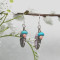 Turquoise and Coral Dangle Earrings