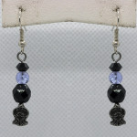 Faceted Black Glass Drops.