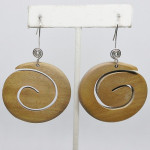Wooden Swirl Statement Earrings
