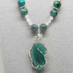 Green Agate and Calsilica Necklace