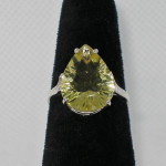 Pear Shape Citrine Solitaire Ring