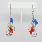 Red, White and Blue Dangle Earrings
