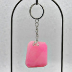 Hot Pink Quartz Stone Key Chain