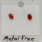 Small Red Agate Post Earringss