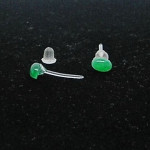 Small Green Agate Oval Post Earrings