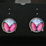 Pink Butterfly Stud Earrings