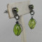 Green Glass Drop Earrings
