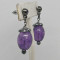 Purple Crackle Glass Earrings