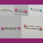 Tiny Acrylic Rose Hair Pins