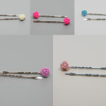 Tiny Acrylic Rose Hair Pins