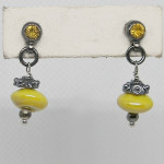 Yellow and Black Drop Earrings