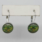 Green Dragon Scale Earrings