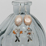 Marble and Carnelian Dangle Earrings