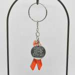 Orange MS Awareness Ribbon Key Chain