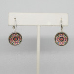 Patterned Glass Cab Earrings