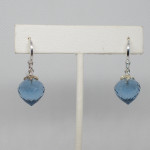 London Blue Glass Quartz Earrings