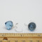 London Blue Glass Quartz Earrings