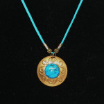 Turquoise and Brass Pendant