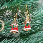 Enameled Christmas Bell Earrings